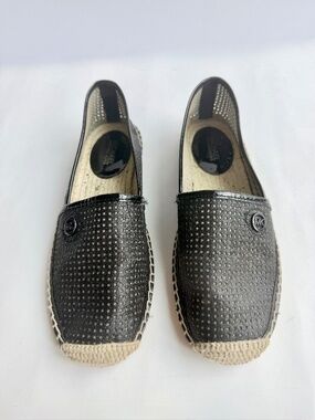 Michael Kors Black Perforated Espadrilles Slip On Size 6